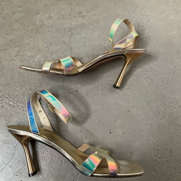 Stuart Weiztman Iridescent Strappy Heels - Picture 3 of 6